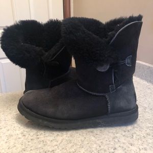 Ugg Black side-button boots, W9